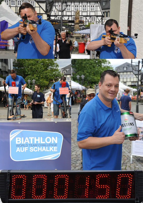 Tagessieger Christian Mueller - Biathlon auf Schalke-Tour in Brilon
